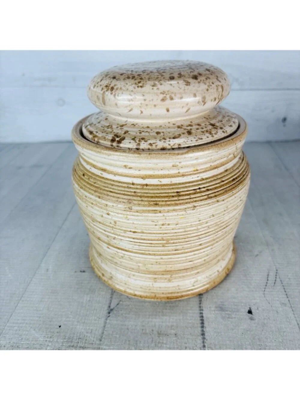 Vintage GT Mark 600/111 Speckle Rustic Farmhouse Canadian Stoneware Canister Jar